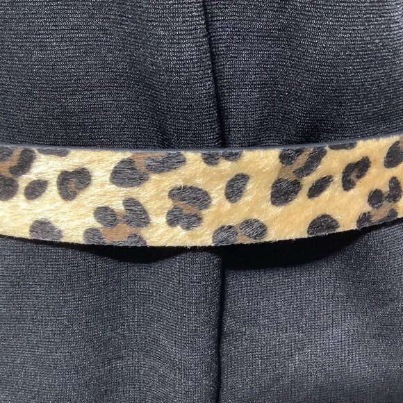 LEOPARD PRINT STYLISH COWHIDE BELT GOLD BUCKLE- WAIST 39.5 INCHES - Picture 4 of 6